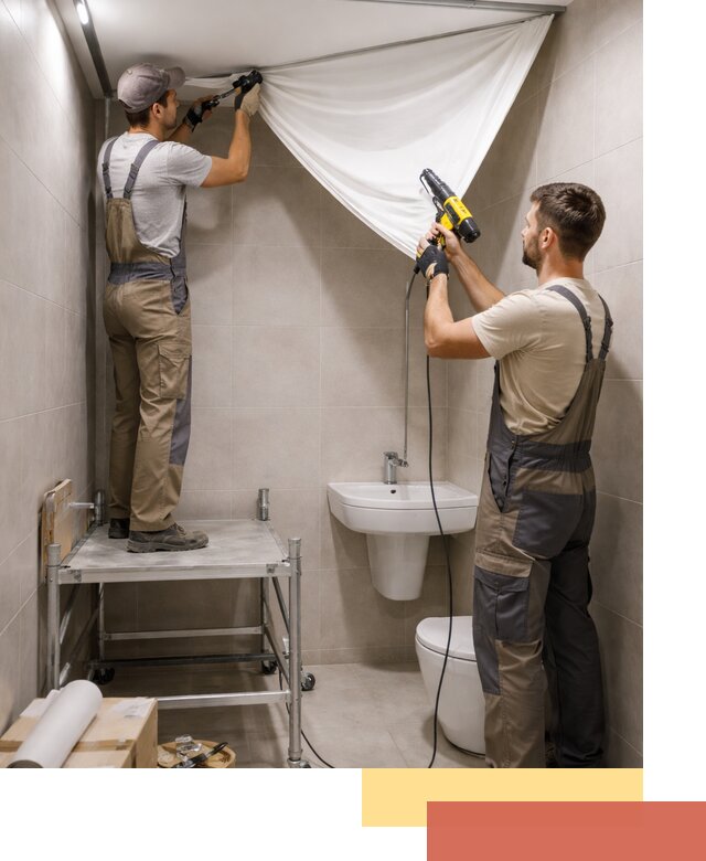 Монтаж натяжного потолка в санузле в Кирове