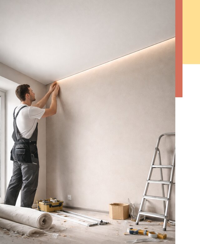 Теневые натяжные потолки в Кирове от 8497 руб. под ключ | ОТДЕЛОЧНИК-Кри