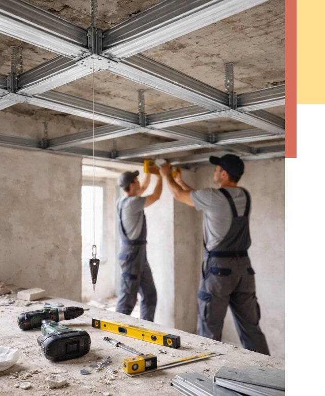 Монтаж каркаса потолка из профиля в Кирове от 4663 руб. — услуги ОТДЕЛОЧНИК-Кри