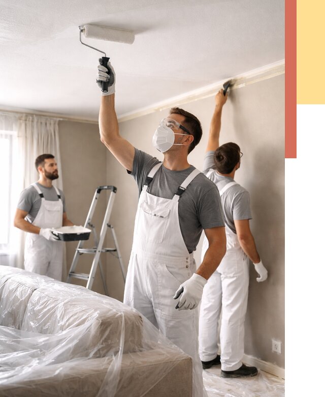 Покраска потолка водоэмельсионной краской в Кирове от 2280 руб/м² — услуги под ключ | ОТДЕЛОЧНИК-Кри