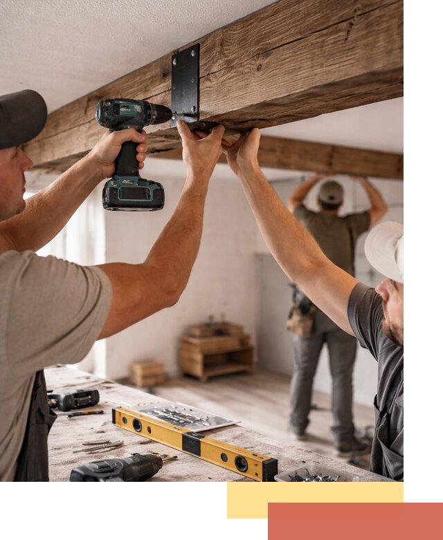 Монтаж декоративных потолочных балок в Кирове