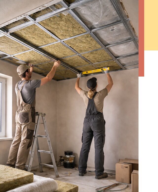 Шумоизоляция потолка в Кирове от 1295 руб. под ключ — услуги ОТДЕЛОЧНИК-Кри