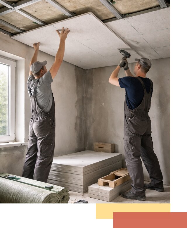 Шумоизоляция потолка панелями ЗИПС в Кирове